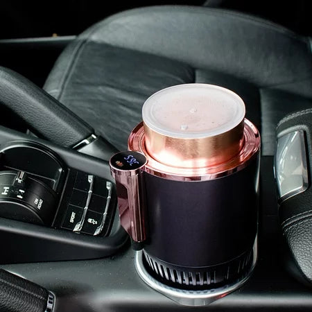 Smart Temperature Control Car Stainless Steel Cup Outdoor Travelling Portable Mini Auto Refrigerator 12V Fast Cooling Heating Cup for Coffee Beer Milk and Travel Mug